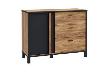 Comoda cu sertare Hayato 110 cm - negru / swierk alpejski 