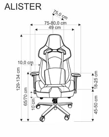 Welonio ergonomikus fotel - kőris / fekete alister fotel gabinetowy hamu / fekete