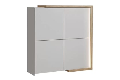 Comodă Alni 125 cm cu iluminare - cașmir / stejar grand natural