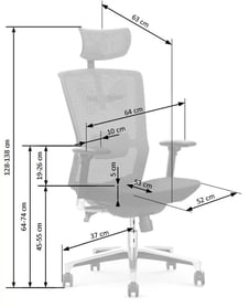 Ergonomické kreslo Zafilo - svetlosivé / čierne ambasador Kreslo kancelárske popolavo / Čierny