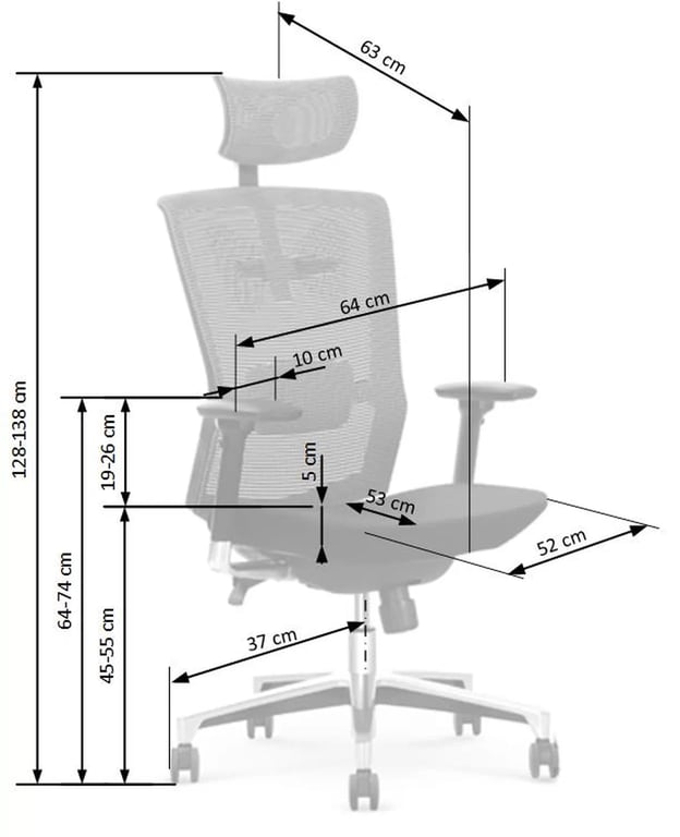 Ergonomické kreslo Zafilo - svetlosivé / čierne ambasador Kreslo kancelárske popolavo / Čierny