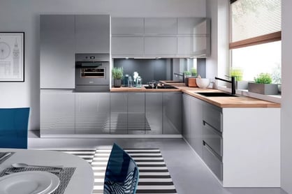 Coloană de bucătărie Aspen D60P pentru cuptor cu coș cargo – gri lucios colecție mobilier kuchennych Aspen - gri luciu 