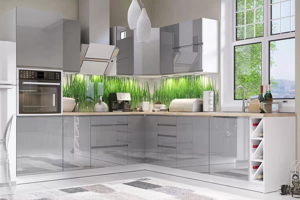 Dulap de bucătărie suspendat Aspen G60 cu o ușă – gri lucios colecție mobilier kuchennych Aspen - gri luciu 