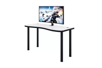 Gaming íróasztal Alin 135 cm állítható magasságú - FEHÉR / fekete