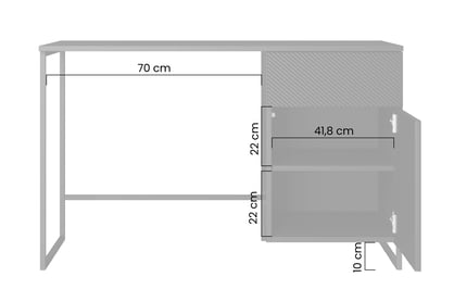 Birou Asha 120 cm cu sertar - negru mat / negru ardezie birou de scris Asha 120 cm cu sertar - negru mat / negru stelaz