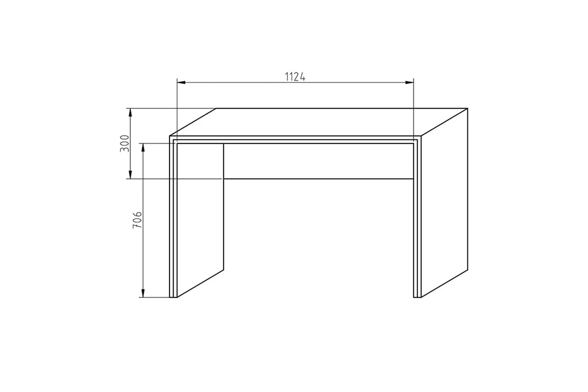 Kancelářský stůl Offi BN B - 120x75 cm Psací stůl Rozměry