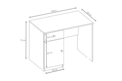 Birou copii Bonzo 100 cm cu sertar - alb birou de scris dzieciece Bonzo 100 cm z szuflada - bialy
