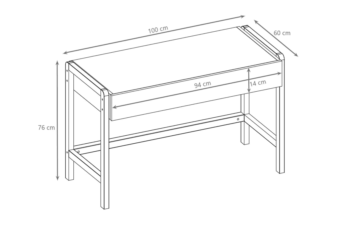 Silia gyerekíróasztal 100 cm fiókkal - alpesi fehér / tölgy íroasztal dzieciece Silia 100 cm z szuflada - biel alpesi / dab