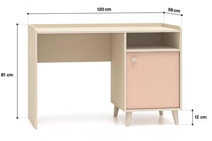 Birou Marla 120 cm - nisip deșert / roz millennial birou de scris Marla 120 cm - piasek pustyni / millenial pink
