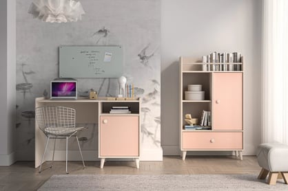 Birou Marla 120 cm - nisip deșert / roz millennial birou de scris Marla 120 cm - piasek pustyni / millenial pink