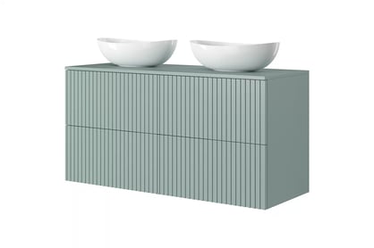 Blat Nicole 120 cm - MDF salvie Blat Nicole 120 cm - șal MDF - cu blat chiuvete și dulapuri suspendate
