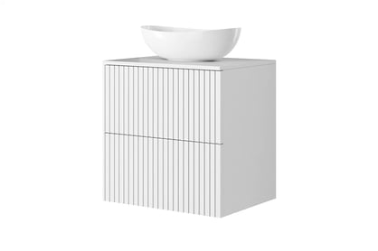Blat Nicole 60 cm - MDF alb mat Blat Nicole 60 cm - MDF Alb mat - Chiuveta pe blat si dulap suspendat alb
