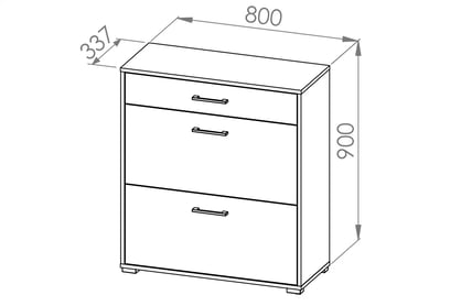 Botník Migoz 80 cm s výklopnými dvířky a zásuvkou - dub sonoma světlý Skříňka na boty z uchylnymi drzwiami i szuflada Caro 10 - Světlá sonoma- Rozměry