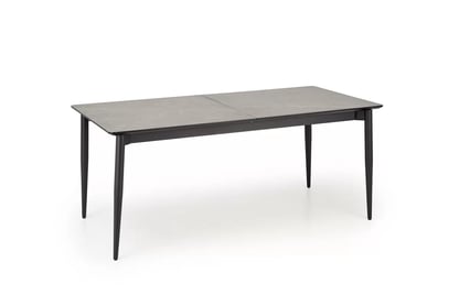Masă extensibilă CHARLES - blat marmură cenușă / picioare negre