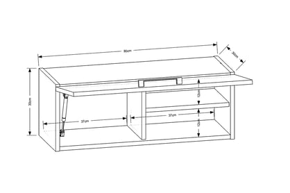 Koupelnová skříňka závěsná Mindel 80 cm - Podstavec Dub craft / Černý Skříňka lazienkowa závěsná Mindel 80 cm - Podstavec Dub craft / Černý 