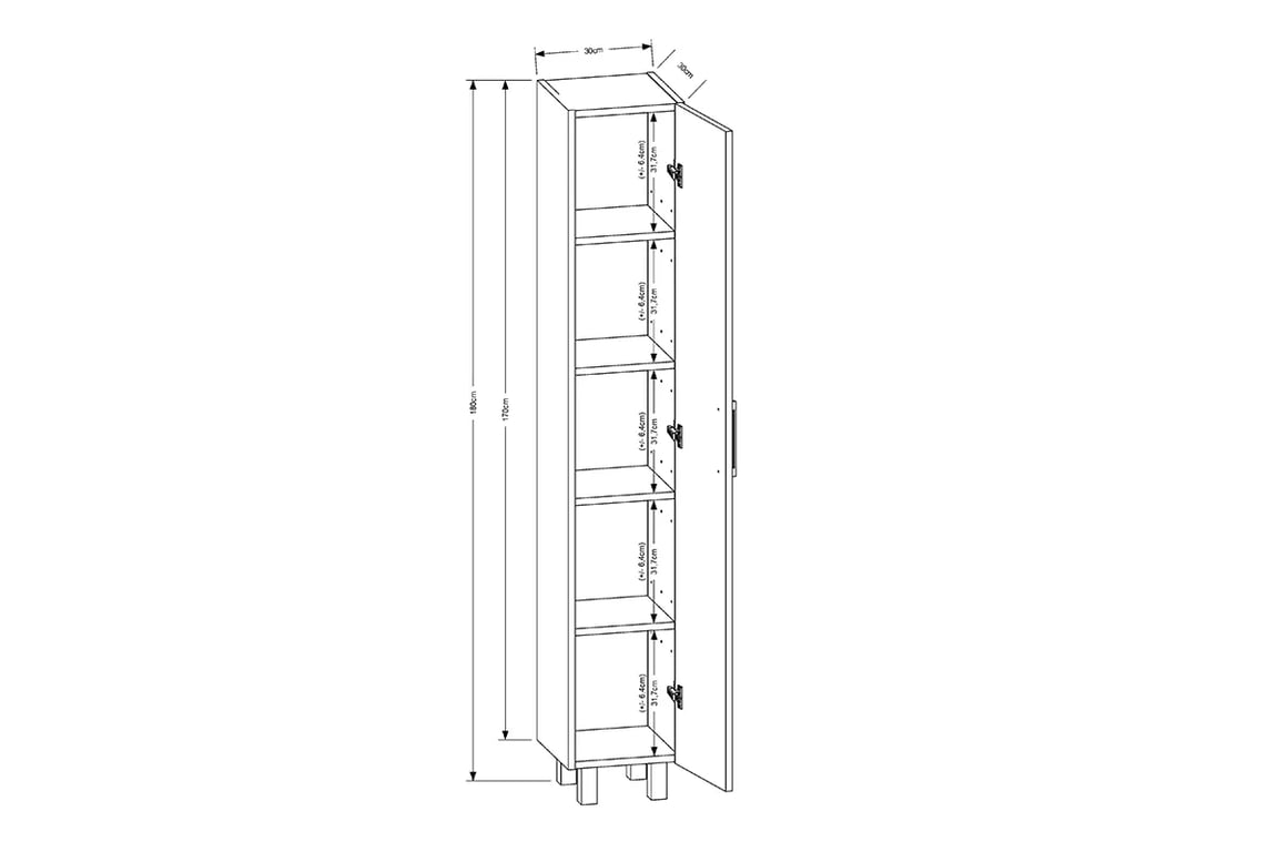 Koupelnová skříňka regál Mindel 30 cm - Bílý Skříňka lazienkowa regál Mindel 30 cm - Bílý 