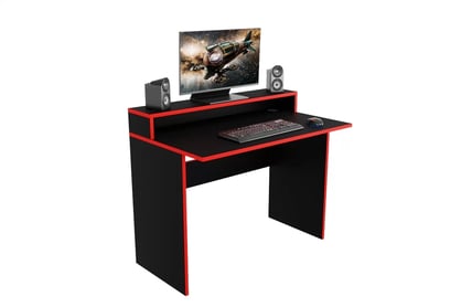 Birou de scris gaming Gemi - negru / roșu