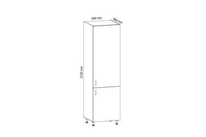 Coloană de bucătărie Aspen D60R dublă – gri lucios mare rafturi kuchenny Aspen D60R - Dimensiuni