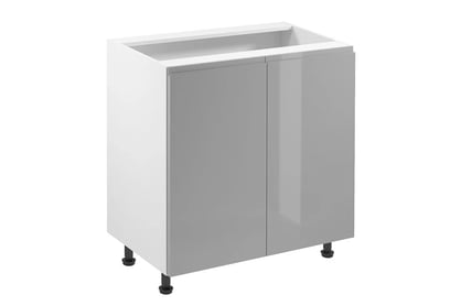 Dulap de bucătărie de bază Aspen D80 cu două uși – gri lucios