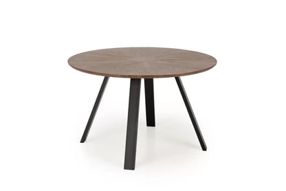 Kulatý jídelní stůl Danilo 120 cm - ořech / černé nohy