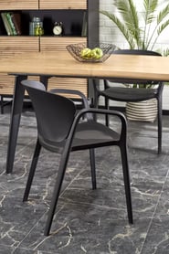 Sanvi 2 kihúzható asztal 150-210x90 cm - natúr / fekete lábak dickson 2 stůl rozkladany 150-210/90 cm, Deska - přírodní, Nohy - Fekete