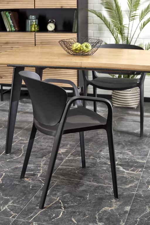 Sanvi 2 kihúzható asztal 150-210x90 cm - natúr / fekete lábak dickson 2 stůl rozkladany 150-210/90 cm, Deska - přírodní, Nohy - Fekete