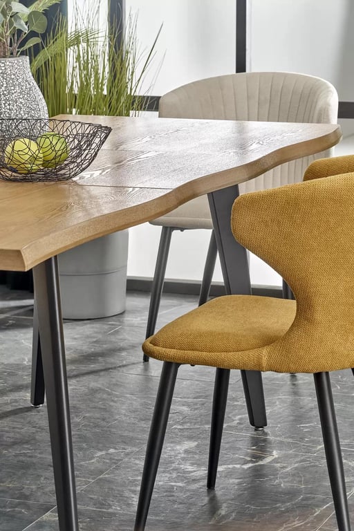 Sanvi 2 kihúzható asztal 150-210x90 cm - natúr / fekete lábak dickson 2 stůl rozkladany 150-210/90 cm, Deska - přírodní, Nohy - Fekete