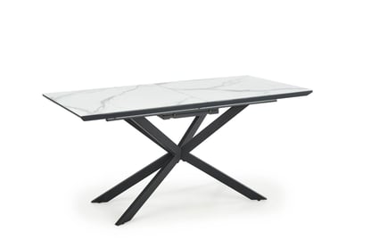 Masă de sufragerie extensibilă Valemio 160-200x90 cm - marmură albă / gri / negru