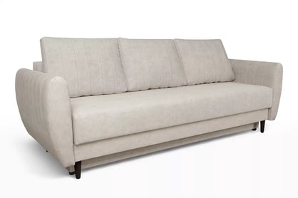 Canapea extensibilă cu ladă Mikni - crem catifea Element 17 / picioare wenge