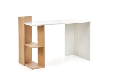Fino íróasztal polcokkal 122 cm - arany / fehér tölgy