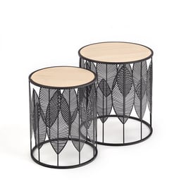 Set măsuță de cafea FOLLA 2buc negru / natural