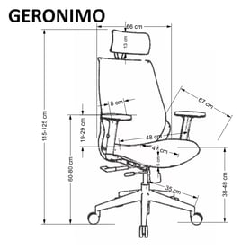 Eralio ergonomikus szék - fekete Kancelářske křeslo geronimo - Fekete