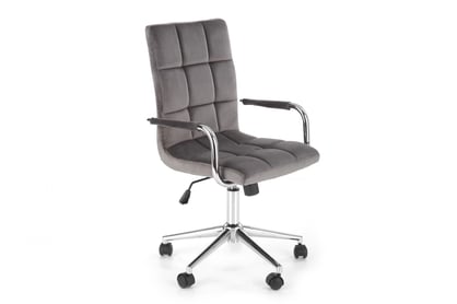 Scaun de birou Silma cu cotiere - catifea gri Bluvel 14