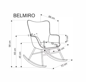 Hojdacie kreslo Belmiro - béžový menčester Hyper 23 Houpací křeslo belmiro - béžový MENČESTER hyper 23