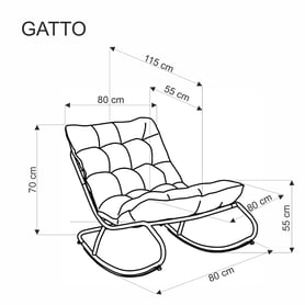 Fotoliu GATTO gri fotel balansoar gatto - popiel