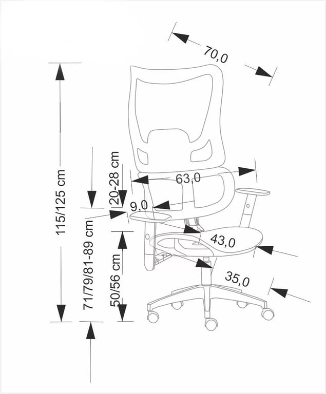 Casilo ergonomikus forgószék - fekete Fotel ergonomiczny Casilo obrotowy - fekete