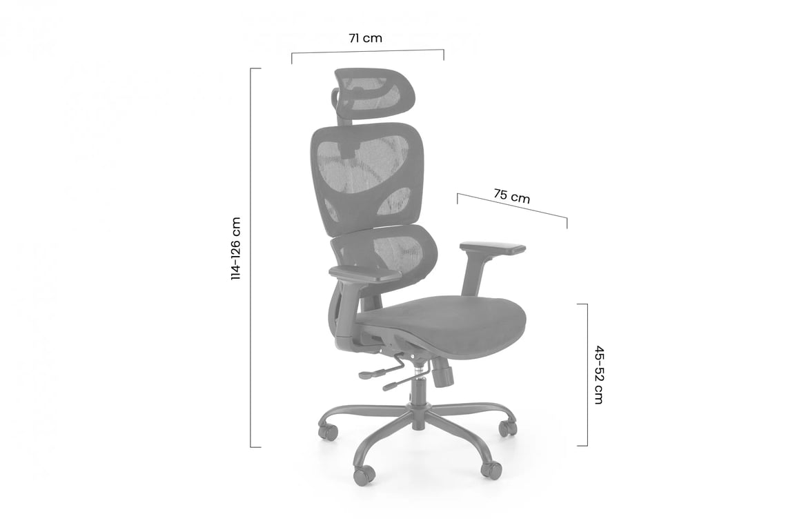 Rilio ergonomikus szék - fekete Fotel ergonomiczny Gotard - fekete