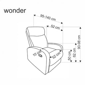 Fotoliu extensibil cu funcție de legănare Wonder - catifea gri Fotel pliere cu funcția kolysania Wonder - popiely welwet