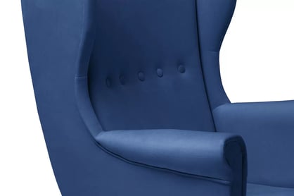 Křeslo ušák Vilano - tmavě modrý samet Velluto 25 / nohy venge Křeslo Ušák Vilano - tmavě modrý samet Velluto 25 / Nohy Venge 