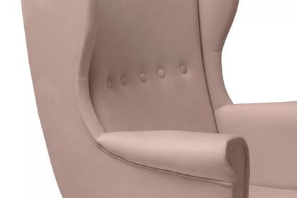 Křeslo ušák Vilano - růžový hydrofobní samet Matt Velvet 61 / nohy venge Křeslo Ušák Vilano - Růžová samet hydrofobní  Matt Velvet 61 / Nohy Venge 