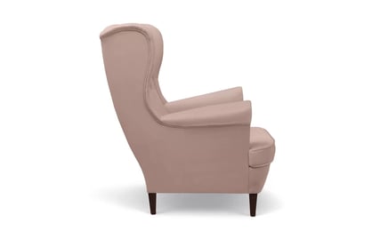 Křeslo ušák Vilano - růžový hydrofobní samet Matt Velvet 61 / nohy venge Křeslo Ušák Vilano - Růžová samet hydrofobní  Matt Velvet 61 / Nohy Venge 
