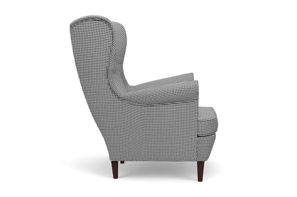 Křeslo ušák Vilano s podnožkou - vzor Kenia 700 / nohy venge Křeslo Ušák Vilano z podnozkiem - wzor pepitka Kenia 700, Nohy Venge