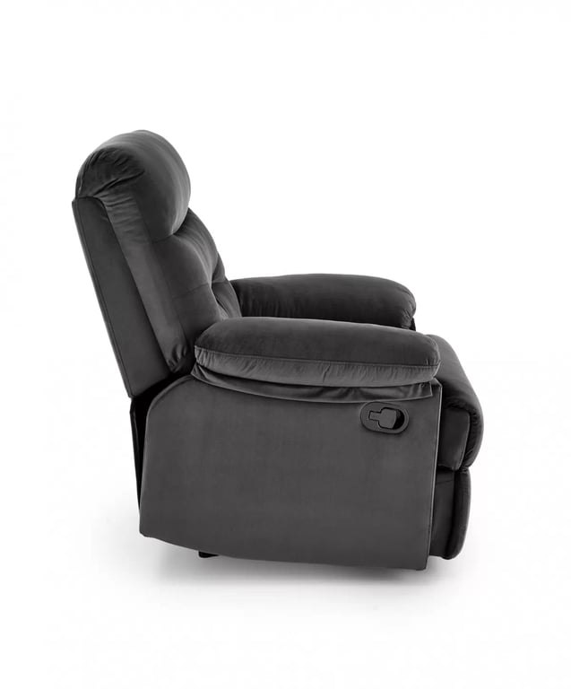 Feldoro dönthető relax fotel - fekete velvet szövet Pihenő fotel Feldoro rozkladany - fekete welwet