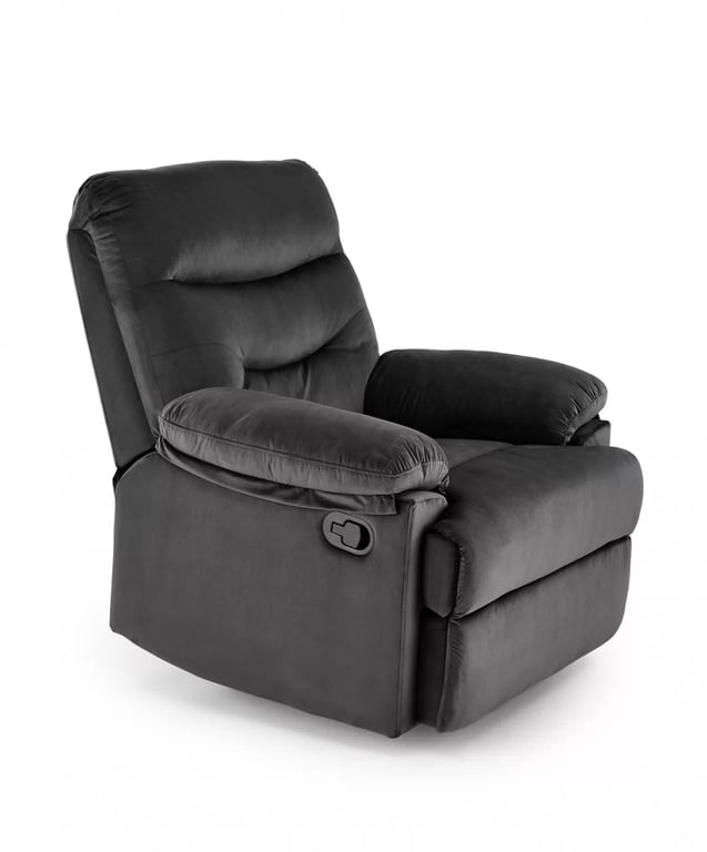 Feldoro dönthető relax fotel - fekete velvet szövet Pihenő fotel Feldoro rozkladany - fekete welwet