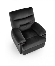 Feldoro dönthető relax fotel - fekete velvet szövet Pihenő fotel Feldoro rozkladany - fekete welwet