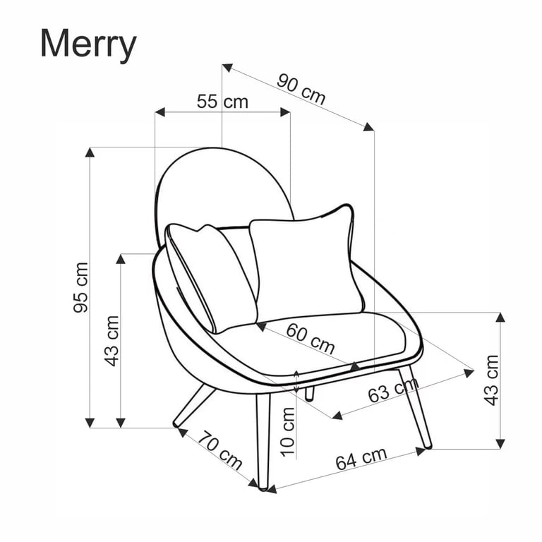 MERRY szék - hamuszürke Pihenő fotel merry - hamu