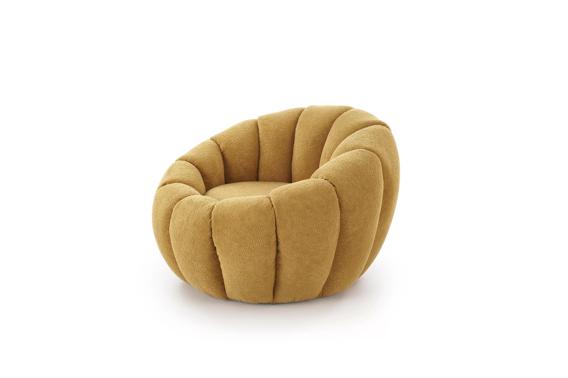 Pares fotel pihenő - mustár boucle szövet Pihenő fotel Pares - boucle mustár 
