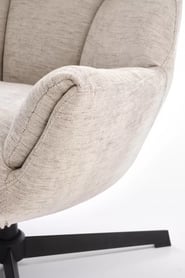 Otočné relax kreslo Soremi - béžová látka / čierne nožičky Kreslo odpočinkové Soremi otočna - béžový / nožičky čierny