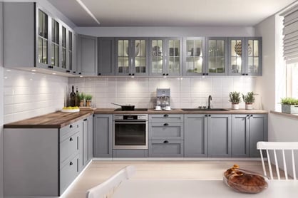 Linea D45FZW - Přední část do myčky nádobí MDF 713x446 kolekce nábytku kuchennych Linea - šedý grey - aranzacja 