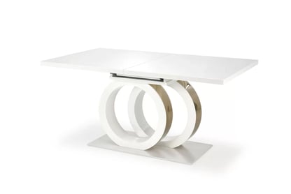 Masă extensibil Galardo 160-200x90 cm - alb / auriu
